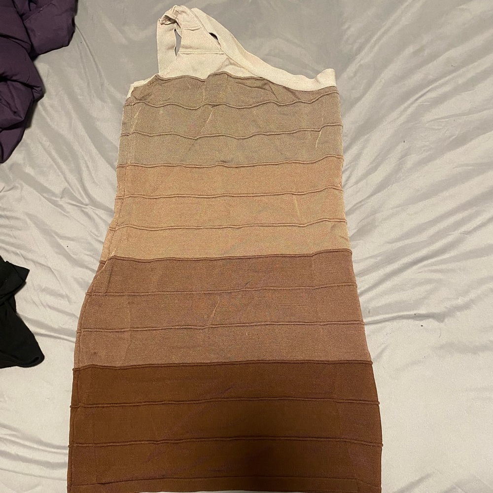 Brown one shoulder dress size small